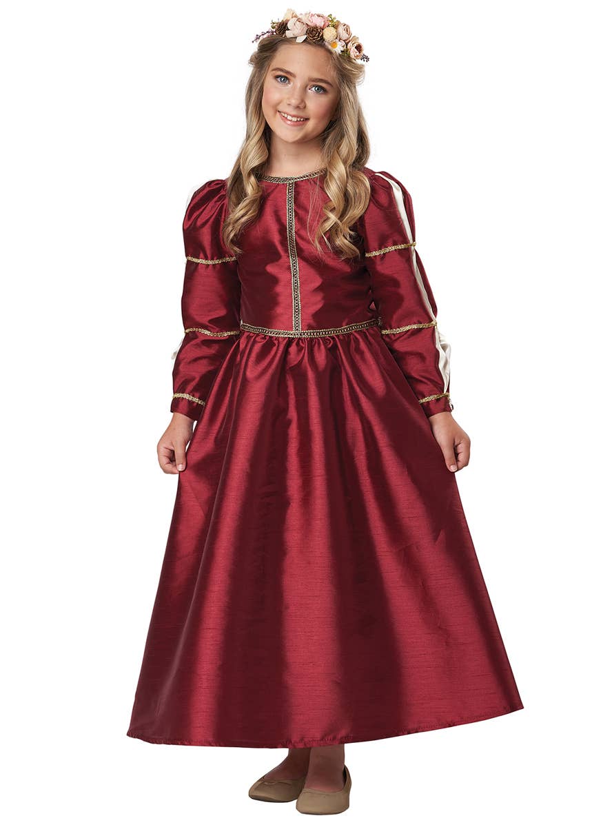 Girl's Red Renaissance Princess Costume - Main Image