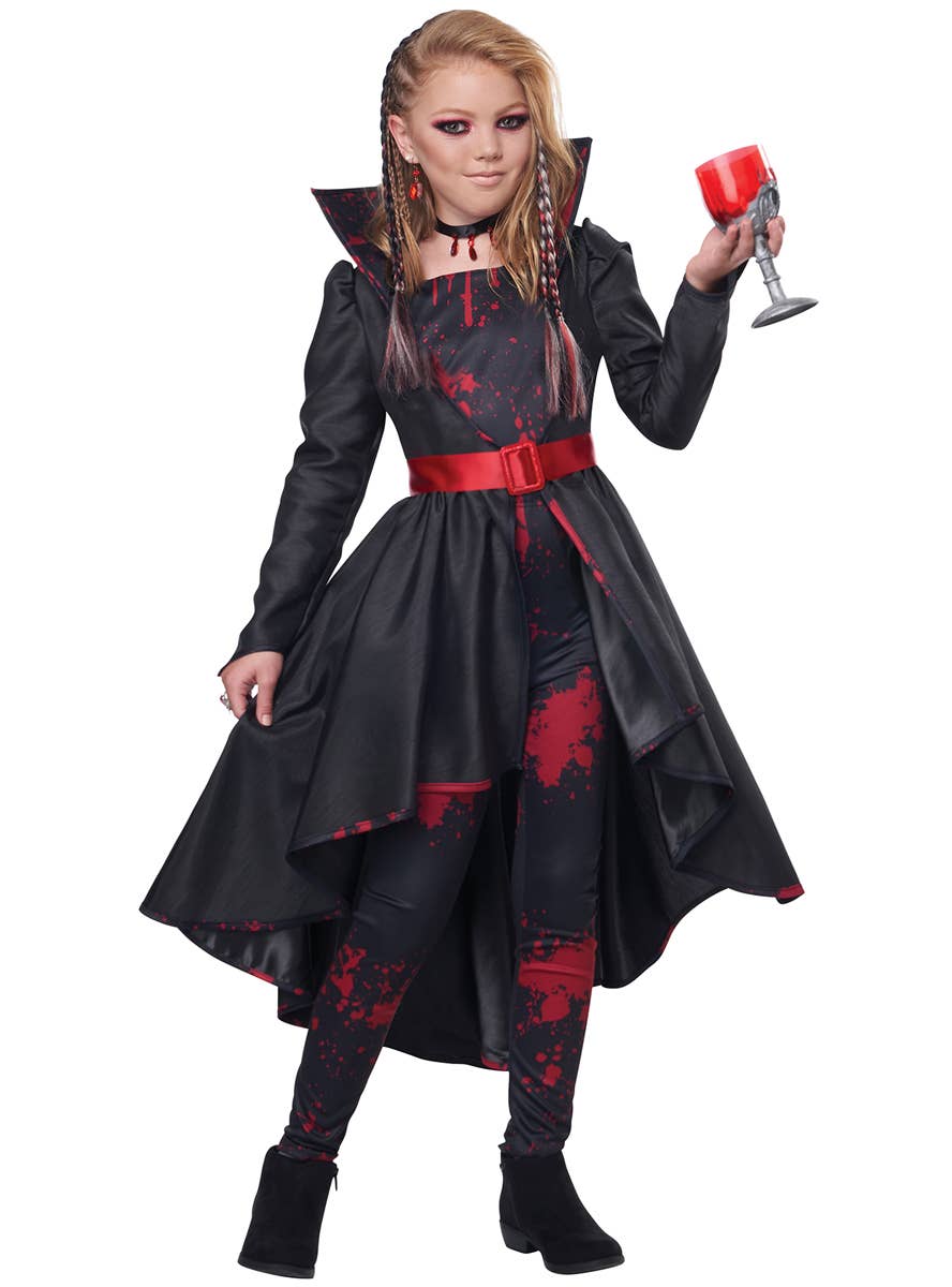 ladies vampire dress Halloween Adult Costume, Women Costume, Blood Drips Corset & Skirt, Gothic Black Red Dress, Dark Angel Costume, Horror Photoshoot The skirt is made with luxuriously rich lace and lined with faux silk.38 Long Women's Vampire Costumes - Adult