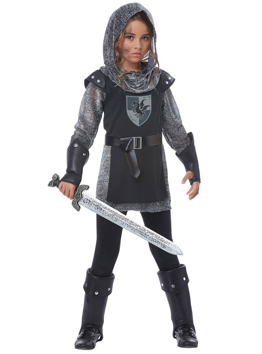 Girls Noble Medieval Knight Fancy Dress Costume Main Image