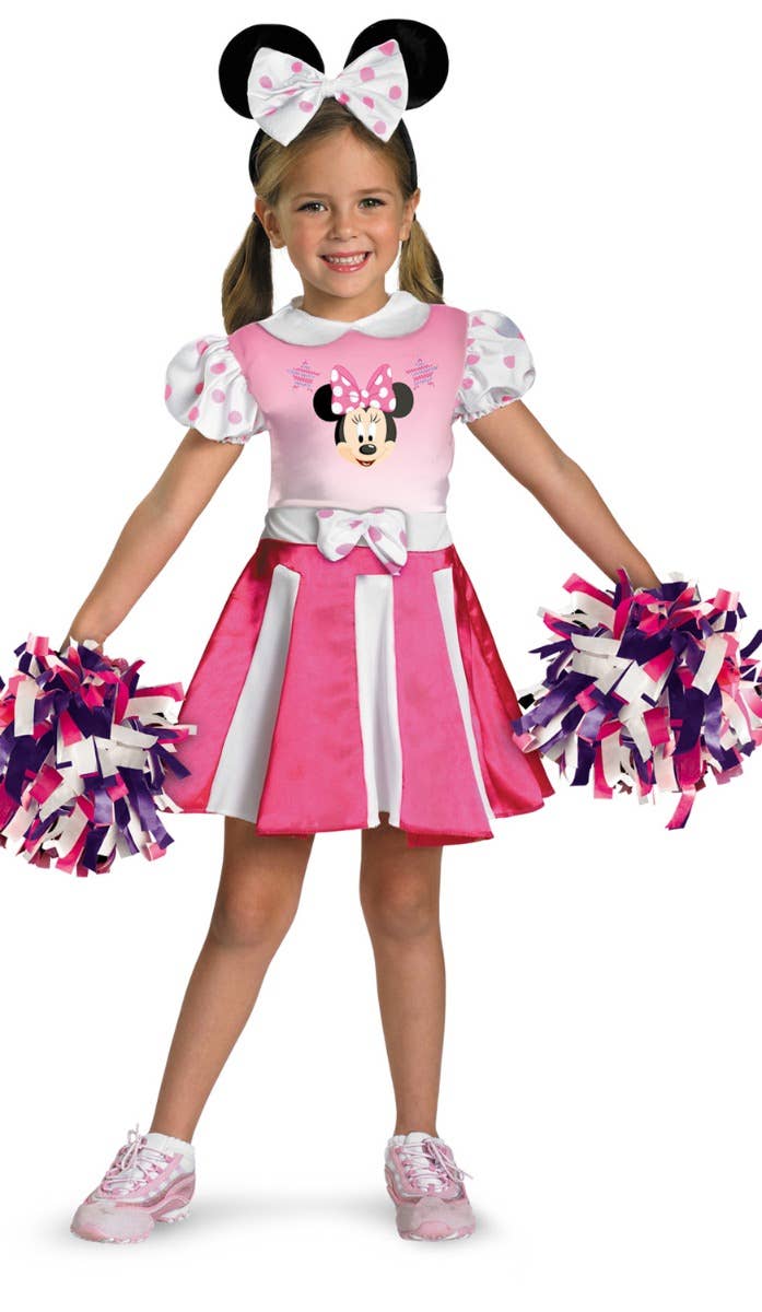 Minnie Mouse Cheerleader Girl's Disney Costume Main Image