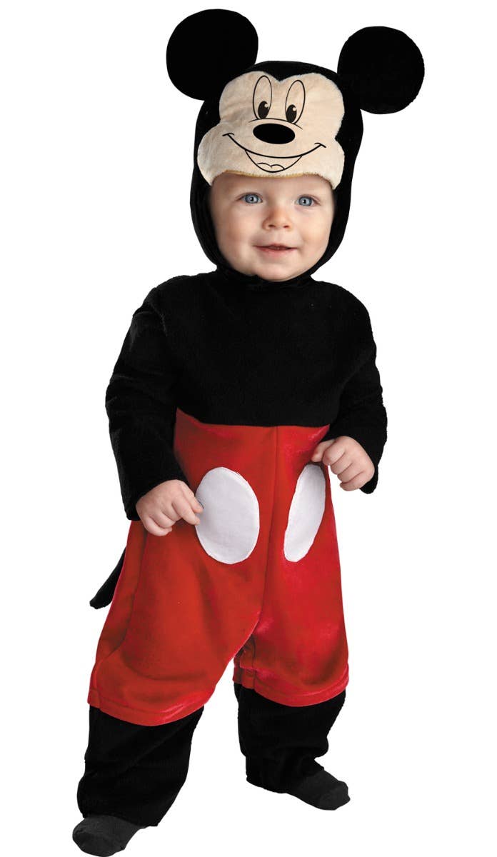 Infant Boy's Mickey Mouse Disney Baby Black And Red Fancy Dress Costume Jumpsuit Main Image