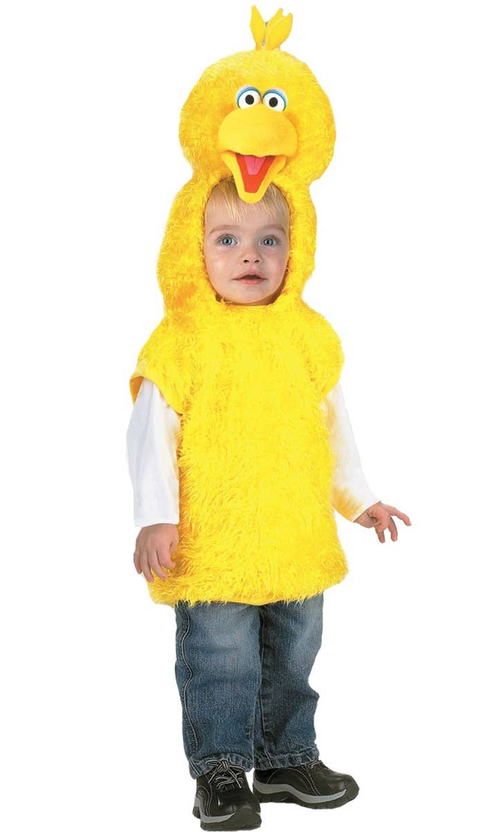 Kid's Big Bird Sesame Street Yellow Plush Fluffy Costume Vest Main Image
