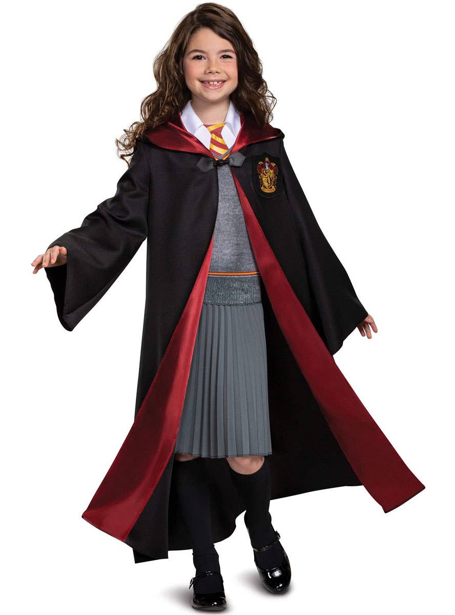 Deluxe Hermione Granger Gryffindor Robe Girl's Costume - Front Image