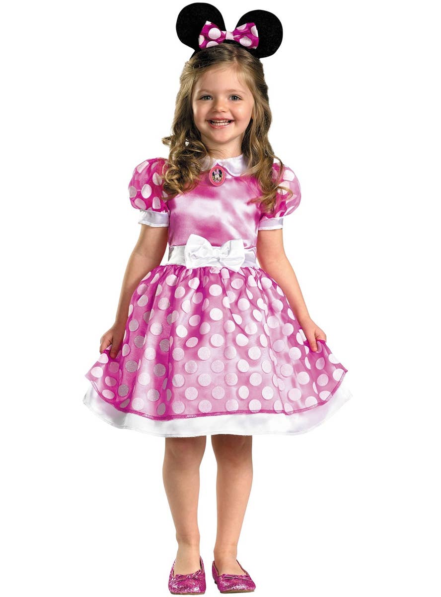Pink and White Polka Dot Minnie Mouse Girl's Toddler Costume