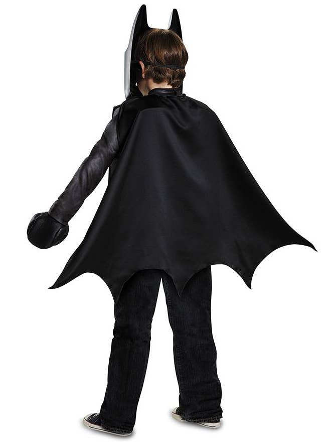 Classic Black Lego Movie Batman Boy's Costume - Back Cape Image