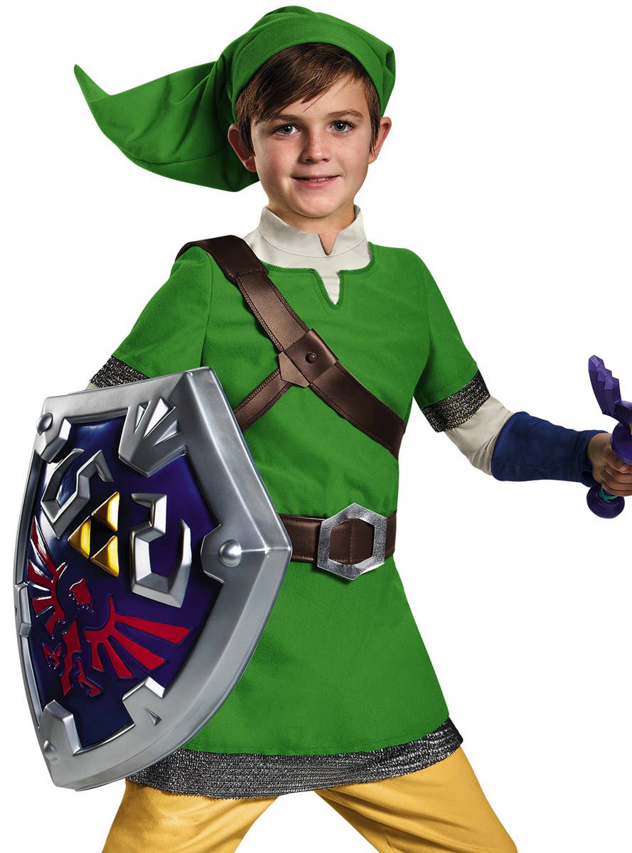 Boys Deluxe Link Costume - Close Front Image