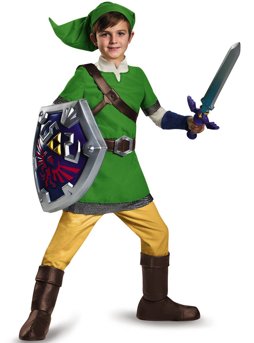 Boys Deluxe Link Costume - Front Image