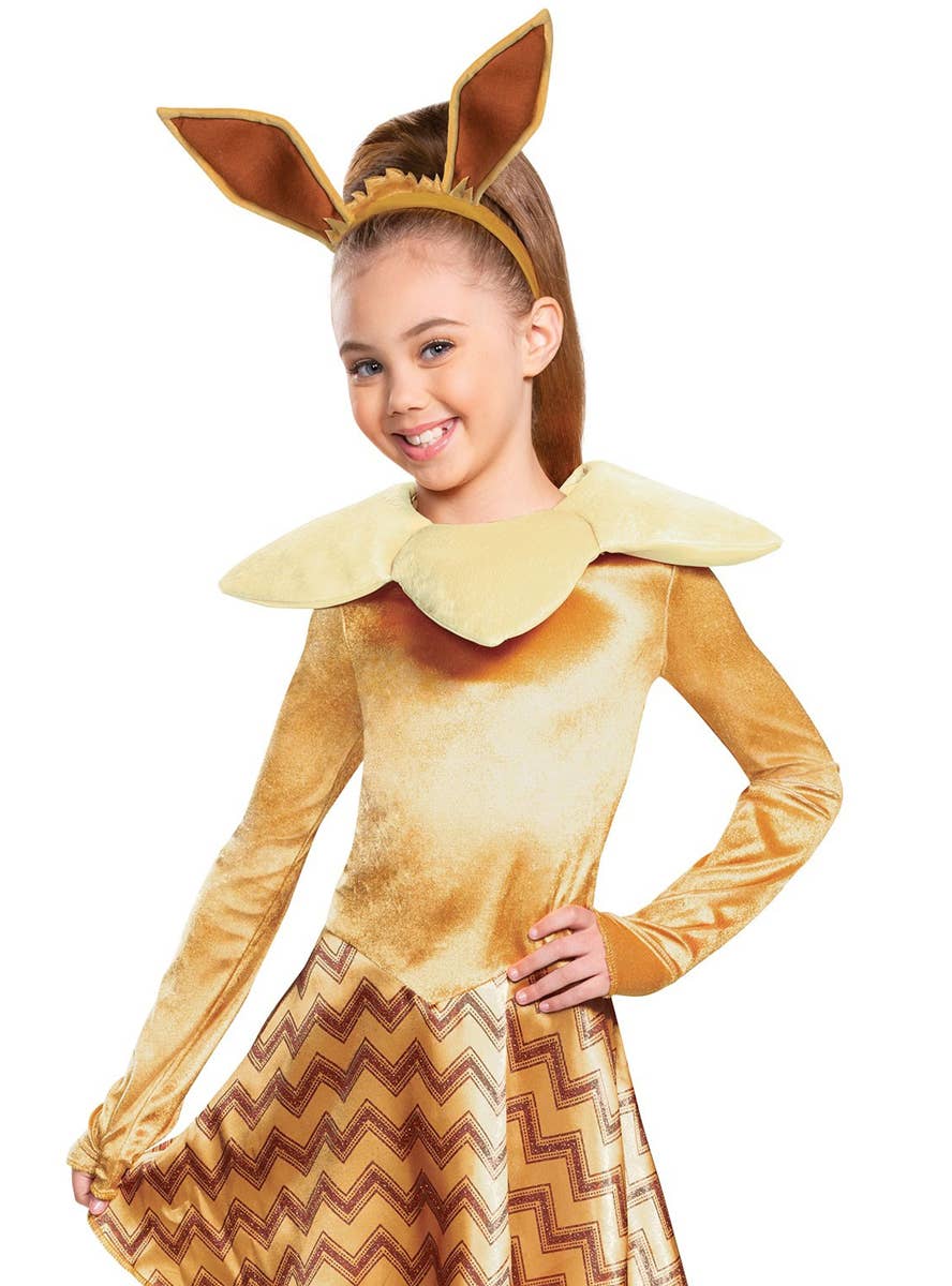 Girls Deluxe Eevee Costume - Close Up Image
