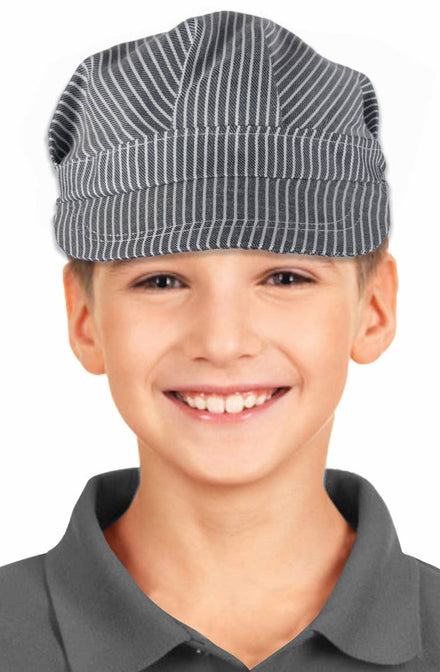 Black and White Train Engineer Boy's Historical Cap Main Image