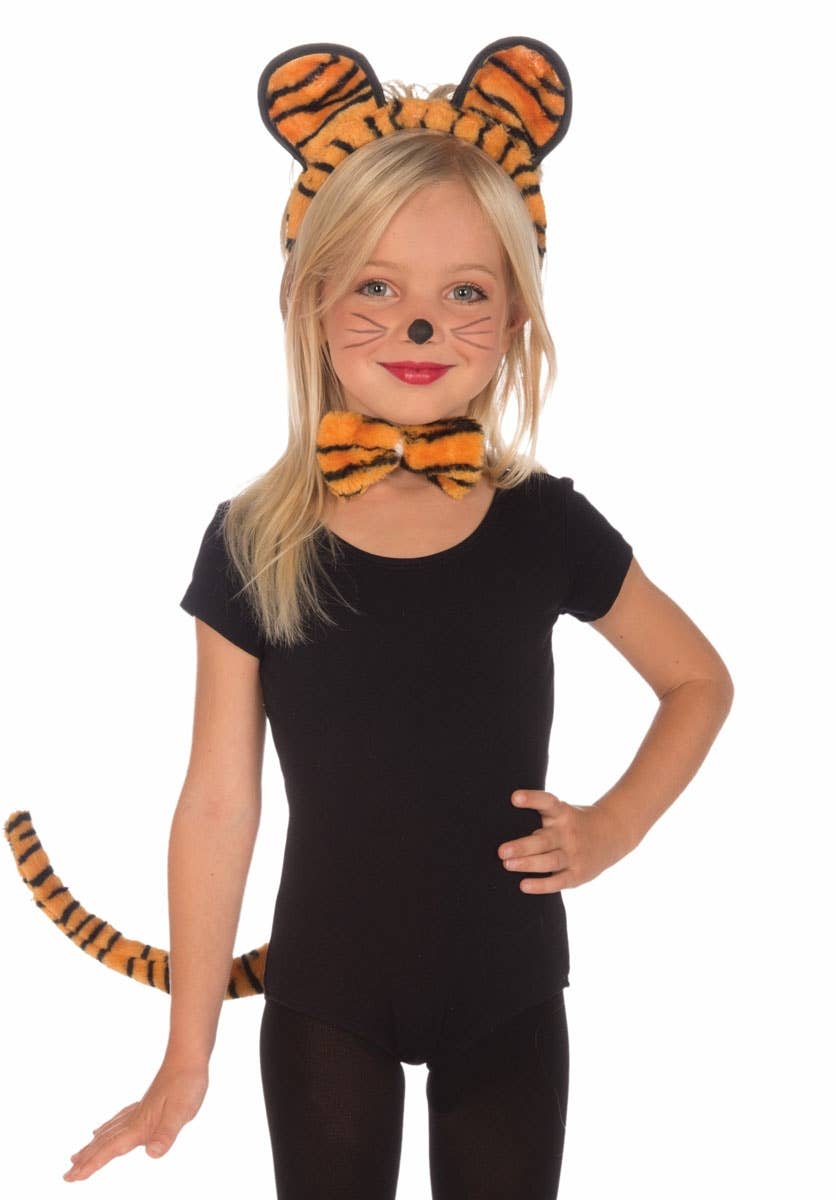 Girl's Striped Tiger Book Week Costume Accessory Set Front View