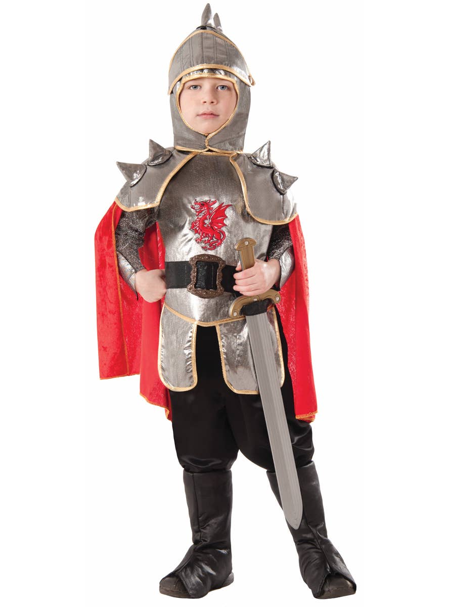 Boy's Medieval Knight Costume Fancy Dress Front View