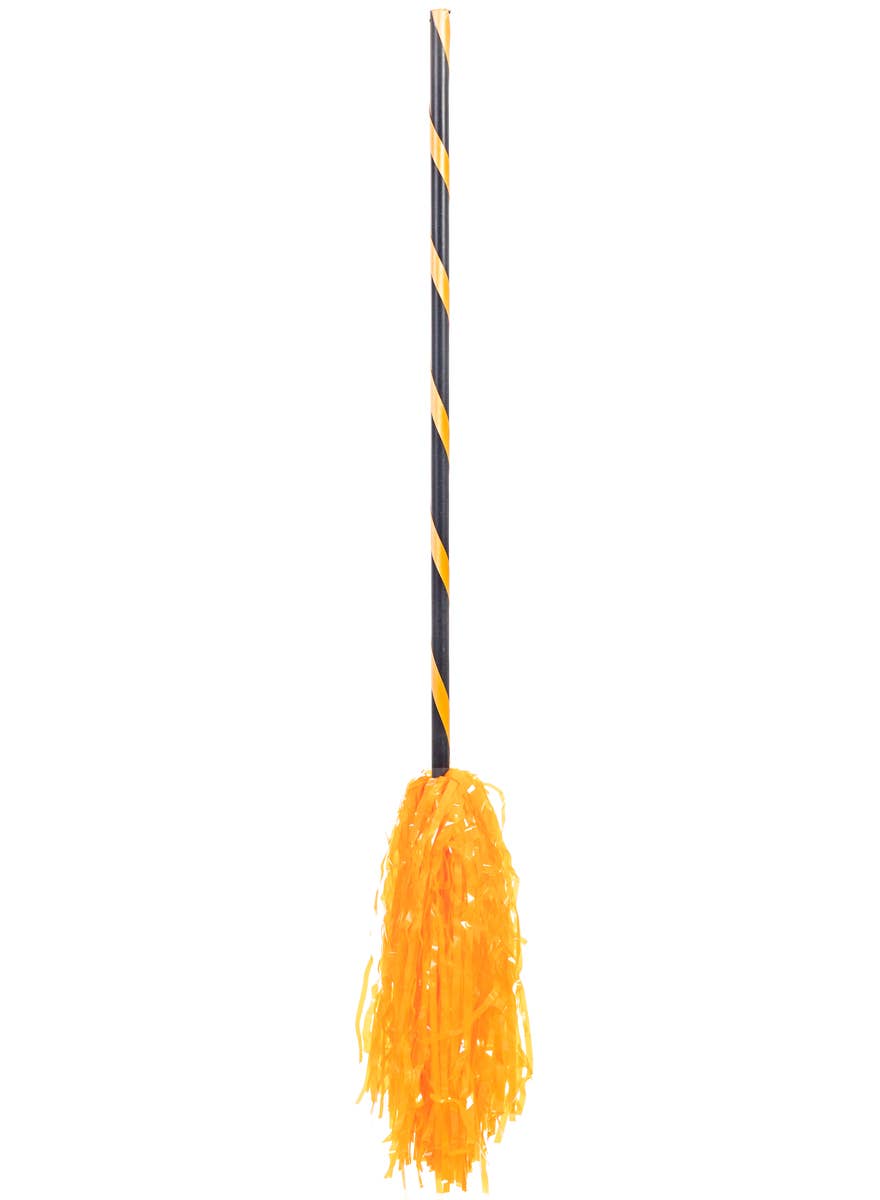Orange and Black Striped Witches Broomstick for Kids
