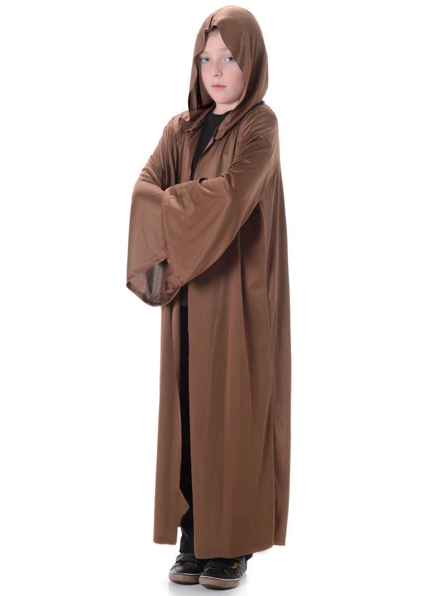 Brown Hooded Robe Kids Costume | Children's Brown Jedi Costume Robe