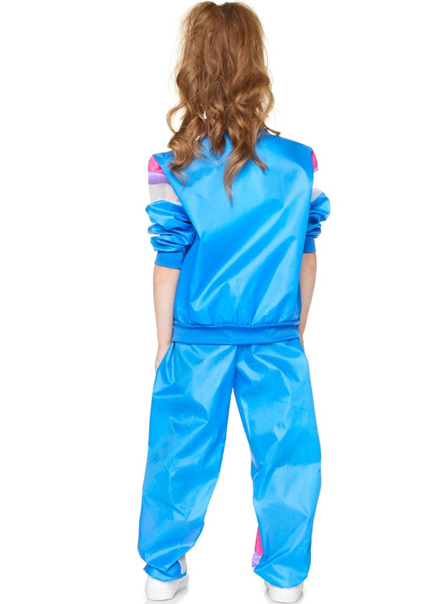 Blue 80's Shell Suit Costume for Girls - Back Image