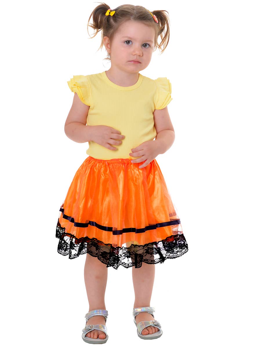 Toddler Girls Orange and Black Tutu Tutu Costume Skirt for Toddlers