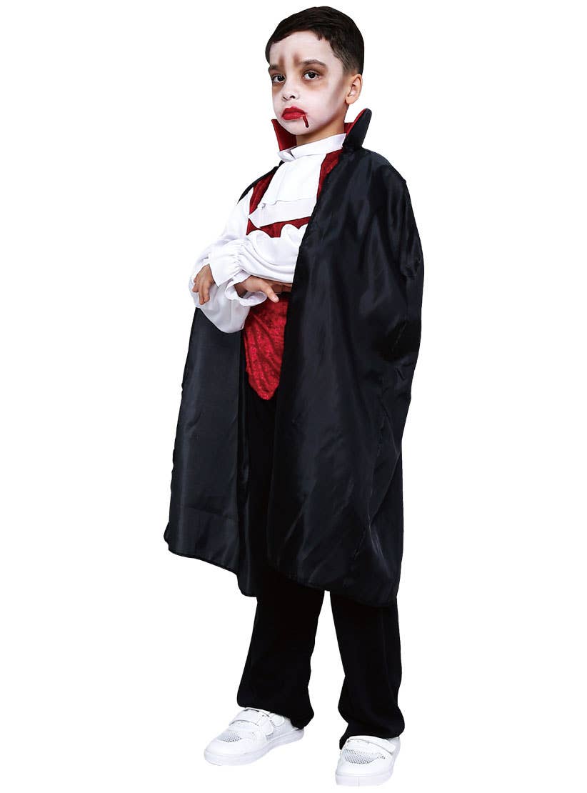 Image of Red and Black Vampire Count Costume for Boys