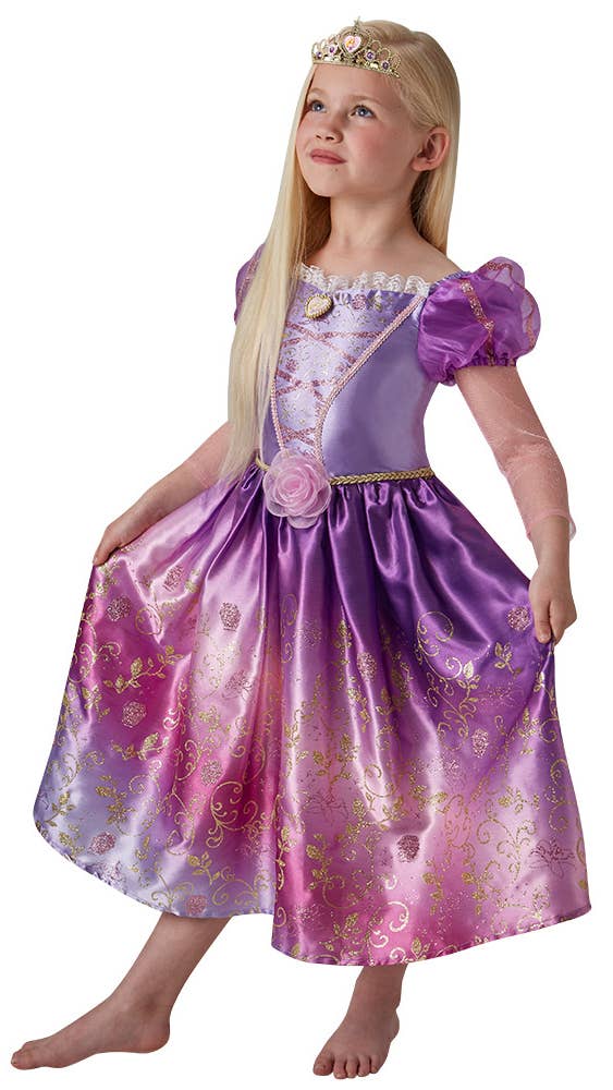 Disney Princess Shimmer Ombre Rapunzel Girls Fancy Dress Costume Main Image