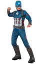 Deluxe Muscle Chest Captain America Boy's Superhero Costume - Main Image