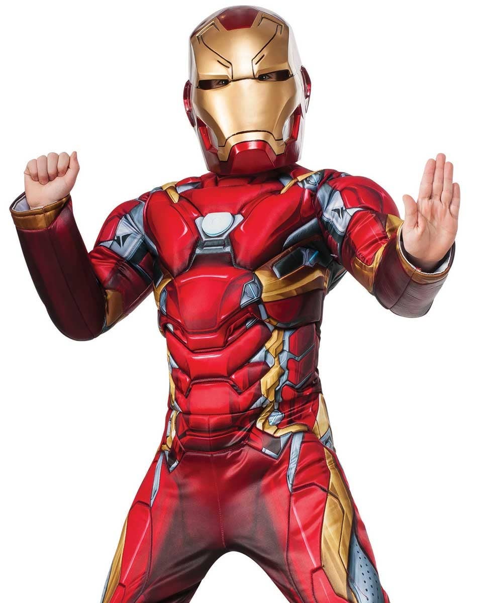 Deluxe Marvel Comics Iron Man Boy's Superhero Costume - Alternative Image