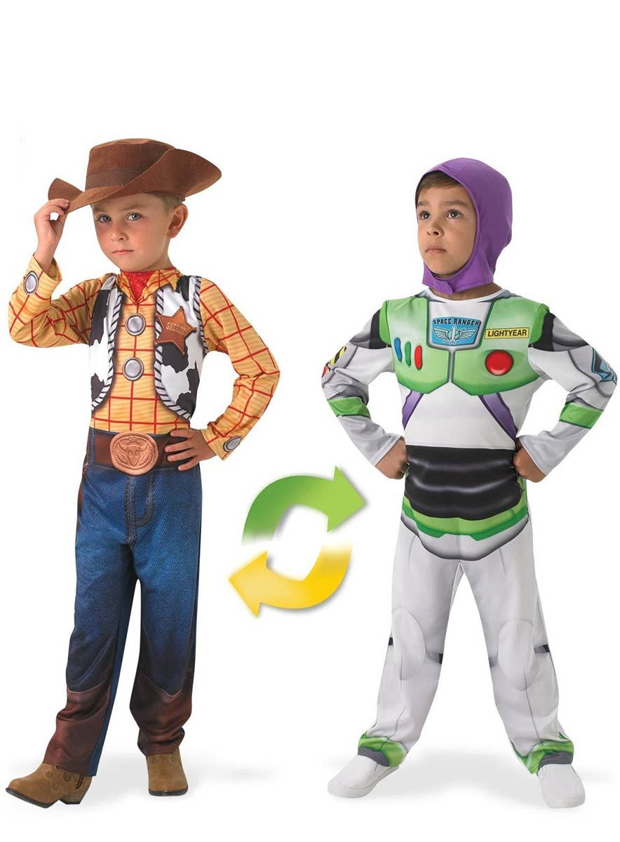 Deluxe Officially Licensed Reversible Woody to Buzz Lightyear Boys Costume - Reversible Image