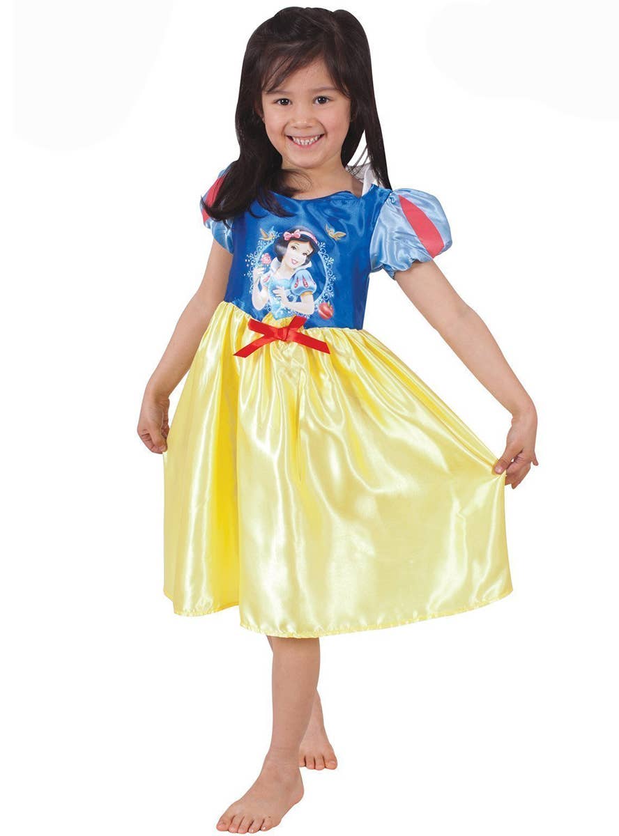 Girl's Classic Snow White Disney Princess Fairy Tale Fancy Dress Costume Main Image