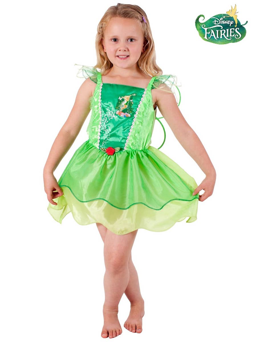 Tinkerbell Green Fairy Girls Costume - Main Image