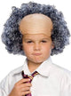Old Man Kid's Curly Grey Costume Wig with Receding Hair Line Bald Cap Front