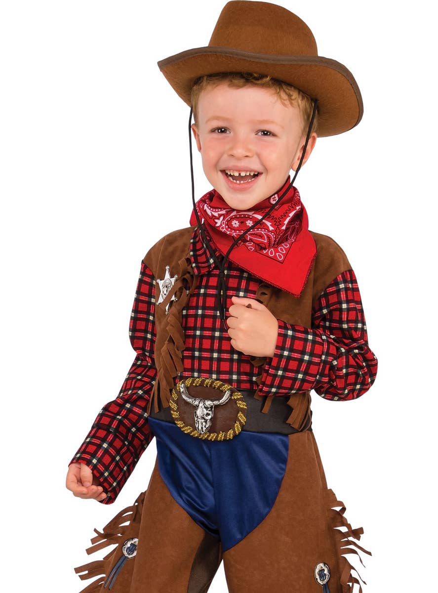 Toddler Boys Cowboy Dress Up Costume - Close Image