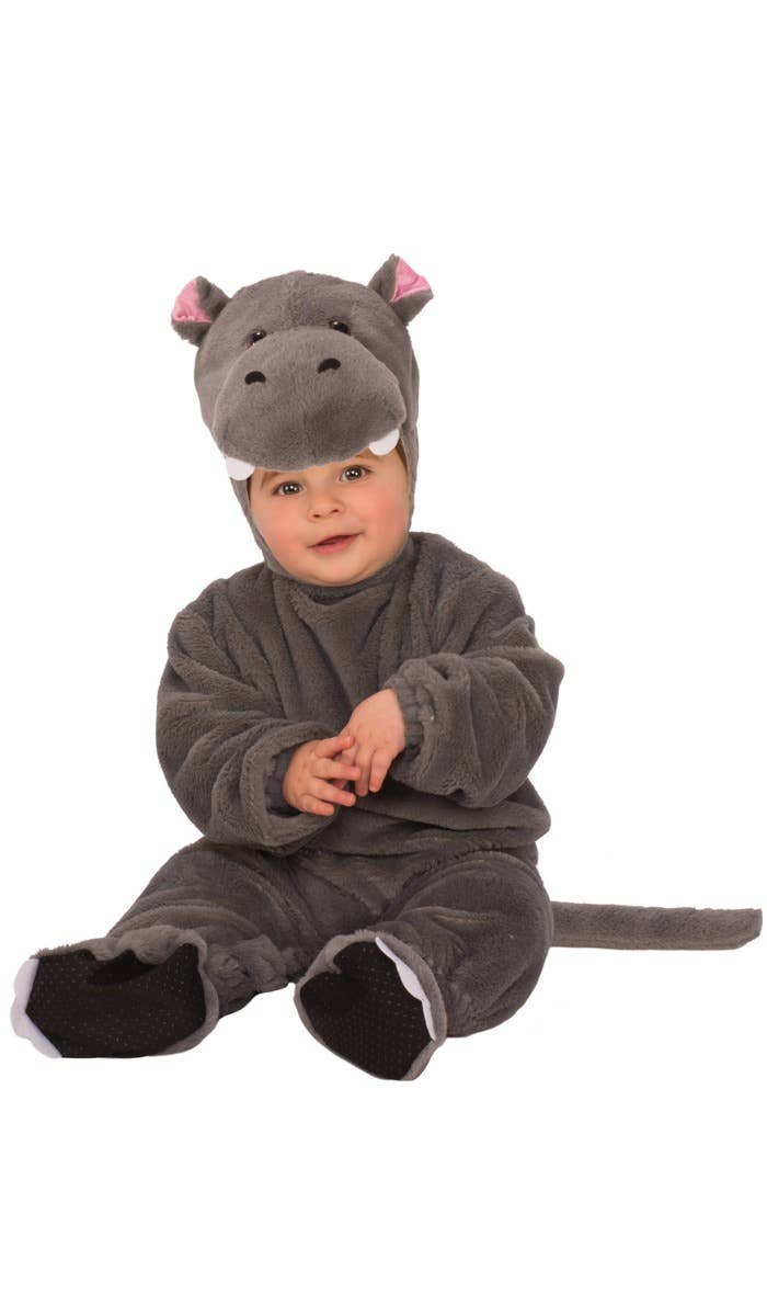 Grey Baby Hippo Toddler Fancy Dress Jungle Animal Costume Onesie