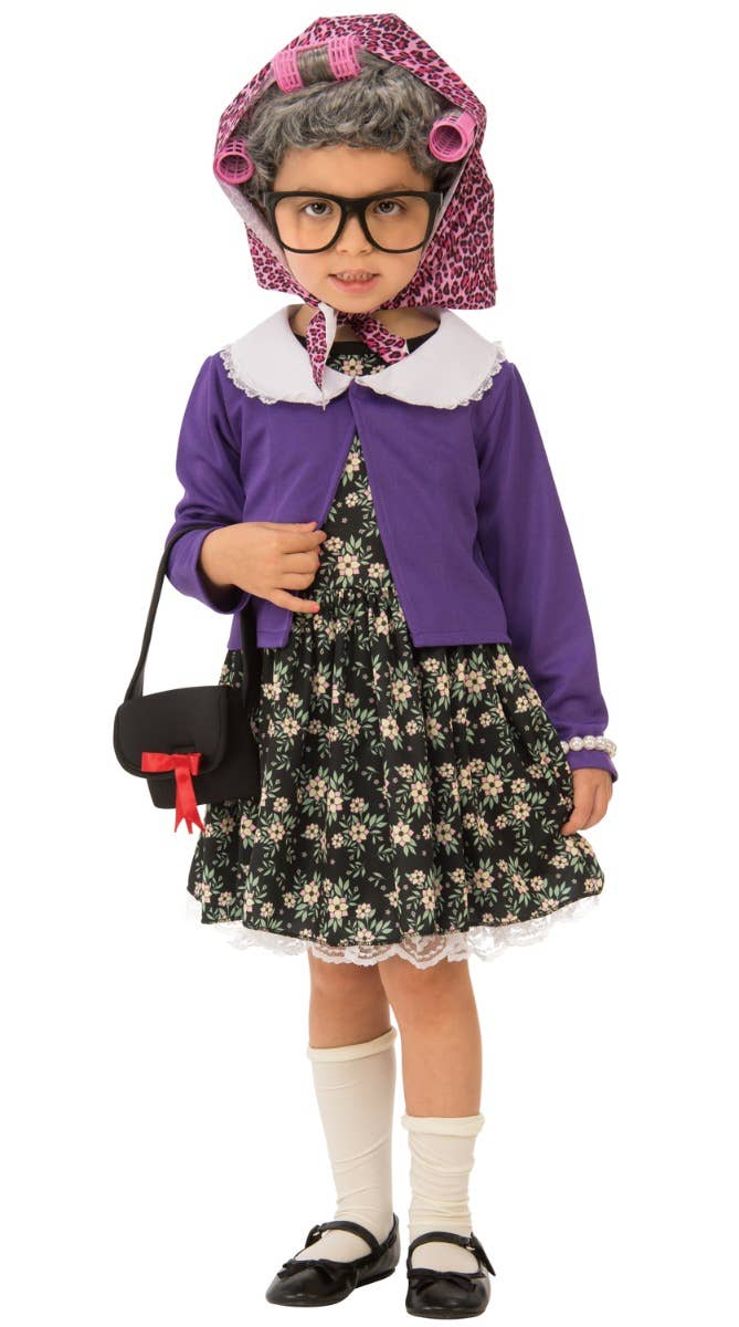 Girl's Little Old Lady Geriatric Elderly Fancy Dress Costume