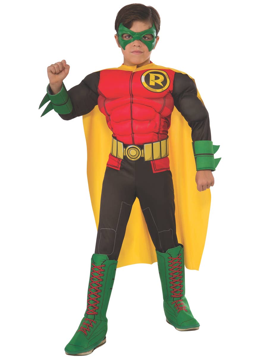 Robin Boys Batman Superhero Sidekick Book Week Fancy Dress Muscle Chest Costume Main Image