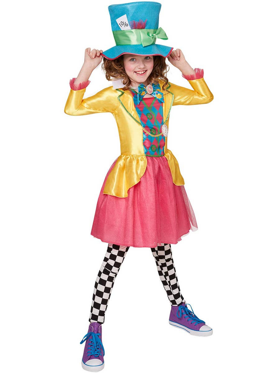 Disney Teen Girls Mad Hatter Book Week Fancy Dress Costume - Main Image