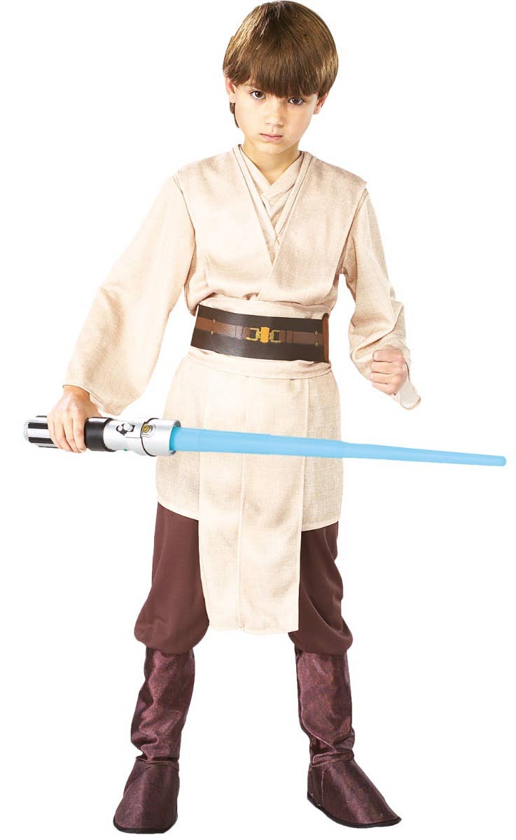 Boy's Book Week Star Wars Jedi Brown Fancy Dress Costume Main Image