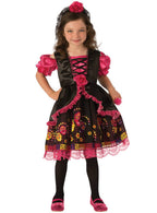 Pink Day of the Dead Girl's Dress Up Costume - Main Image