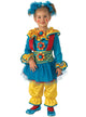 Colourful Blue and Yellow Girl's Dotty the Clown Circus Costume - Main Image