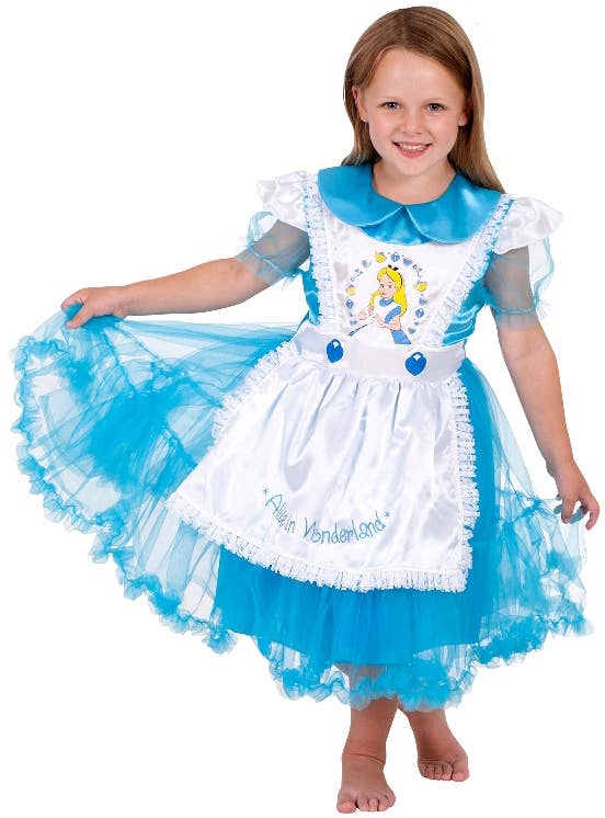 Classic Disney Alice in Wonderland Girls Fancy Dress Costume Main Image