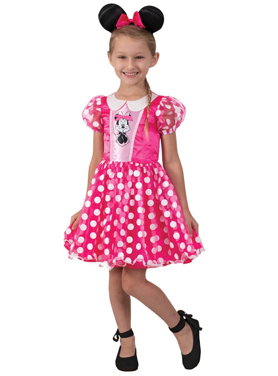 Pink and White Polka Dot Girl's Minnie Mouse Costume