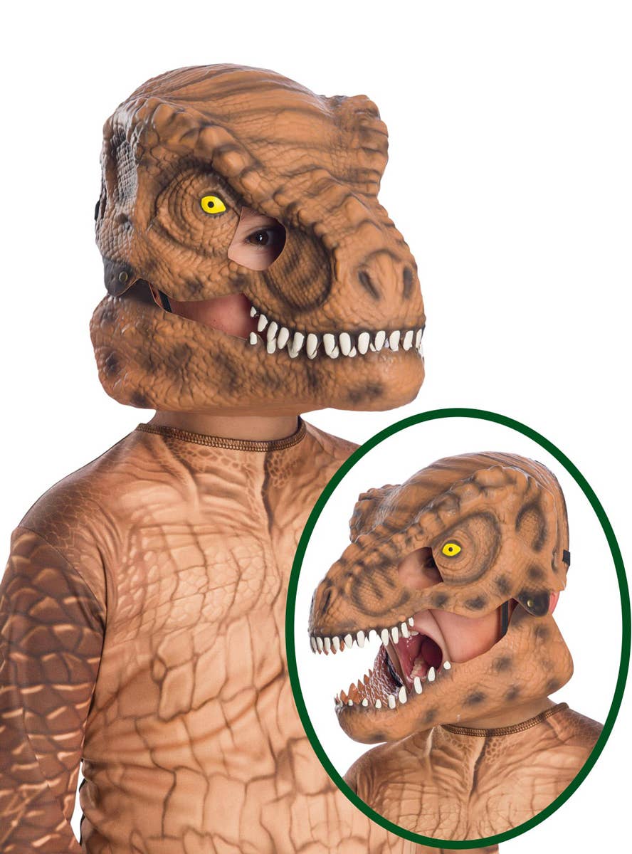 Jurassic World Kid's T-Rex Dinosaur Costume Mask with a Movable Jaw