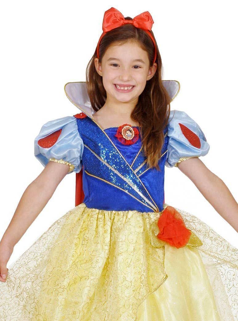 Premium Girls Snow White Costume - Close Up Image