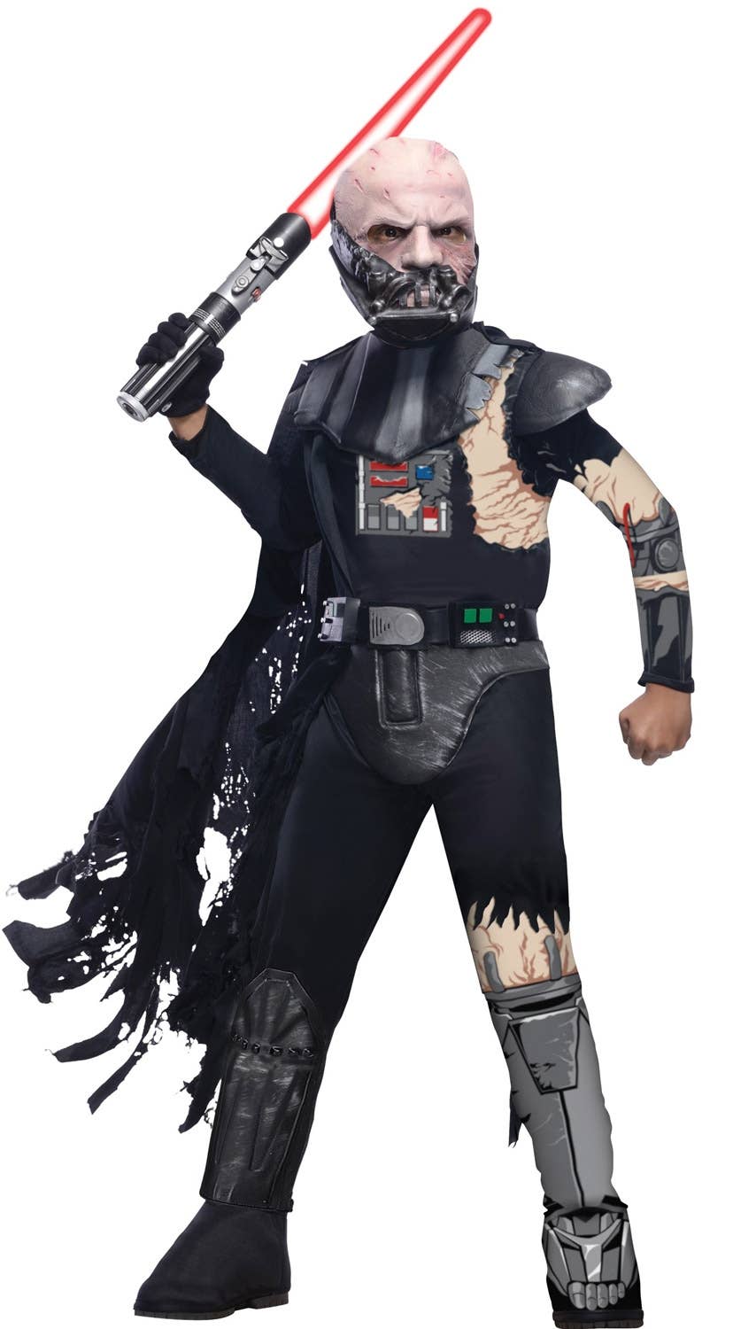 Boys Star Wars Battle Ravaged Darth Vader Fancy Dress Costume Alternative Image