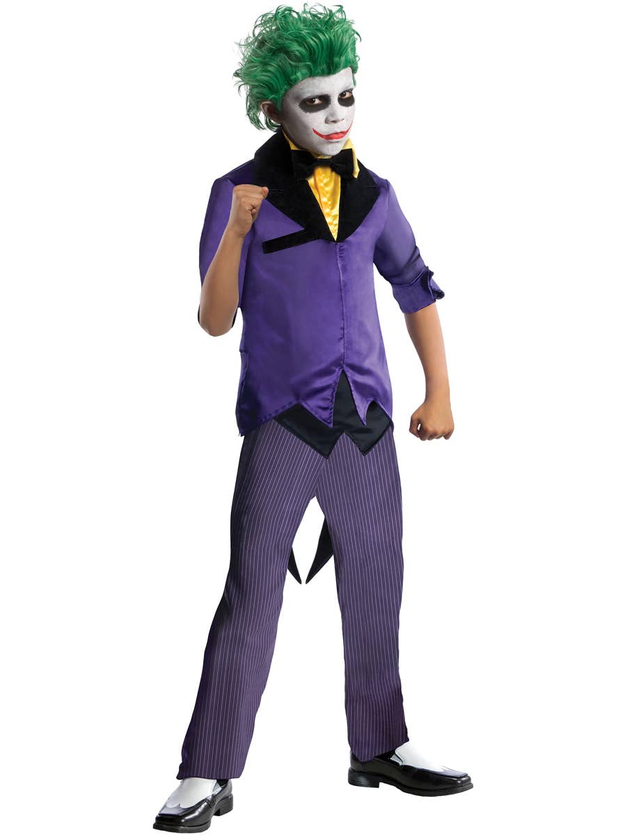 Boy's Gotham Joker Batman Villain Costume Front View