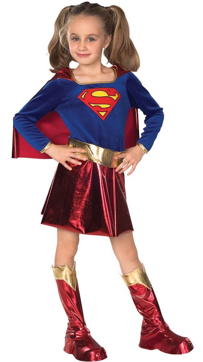 Girls Supergirl Superhero DC Comics Superman Fancy Dress Book Week Costume