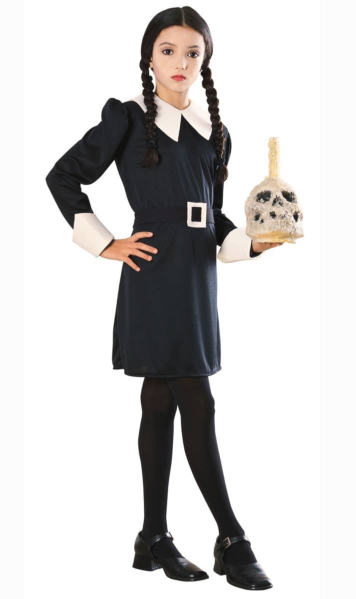 Girls Addams Family Wednesday Addams Halloween Costume Main Image