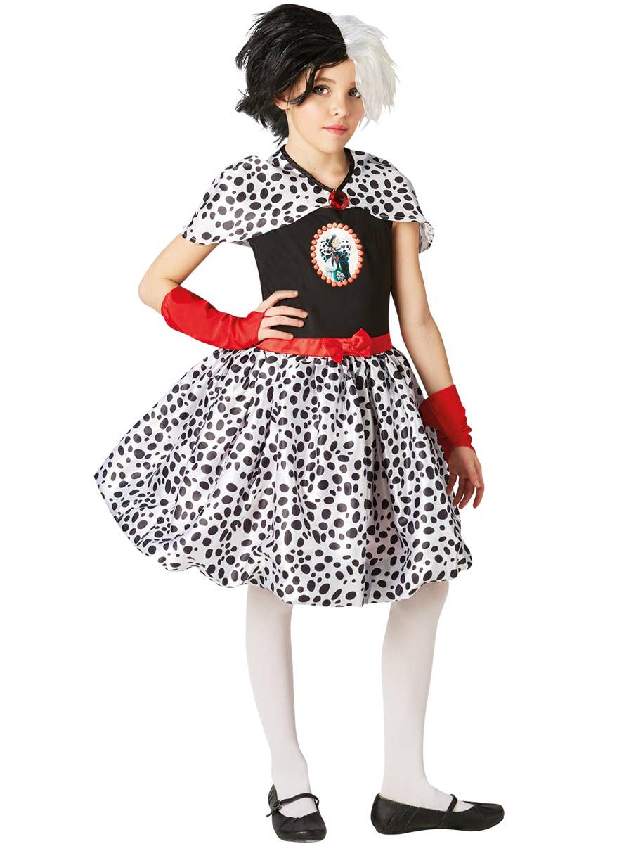Cruella De Vil Girl's 101 Dalmatians Costume Main View