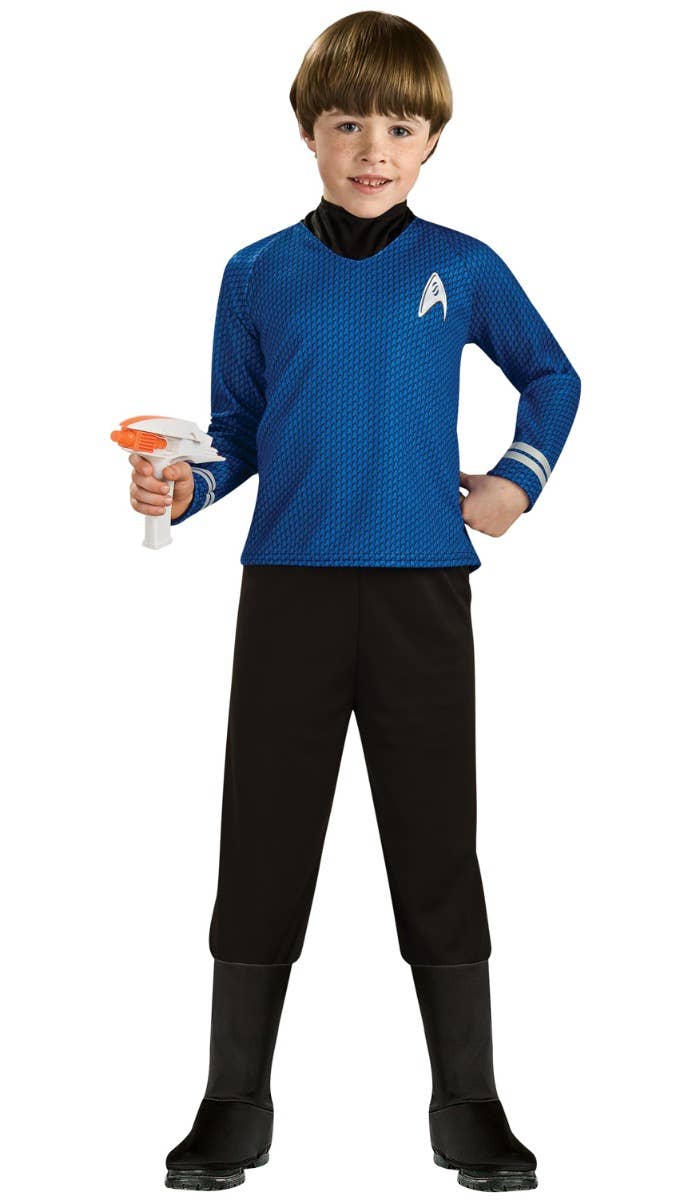 Boy's Blue Shirt Vulcan Spock Star Trek Fancy Dress Costume Main Image