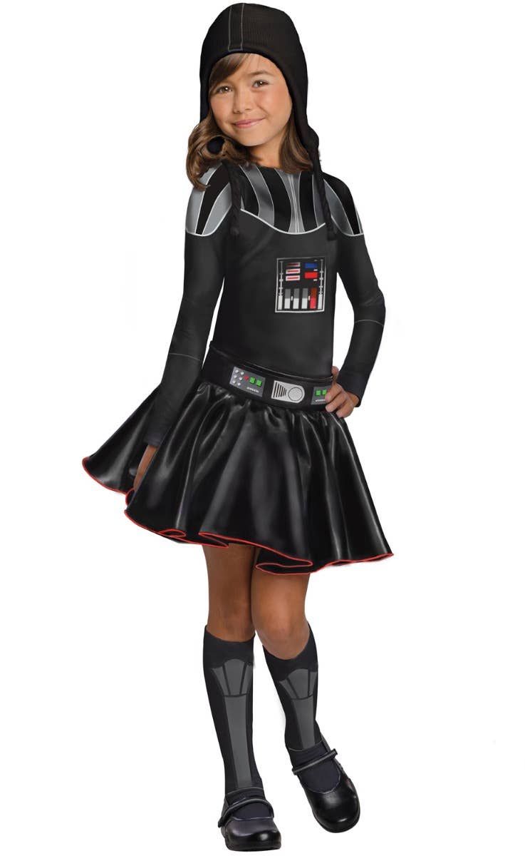 Star Wars Darth Vader Girls Dress Fancy Dress Costume Main Image