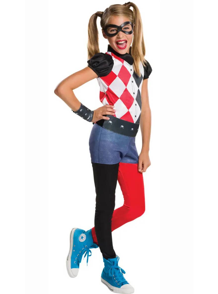 Harley Quinn Girls Red and Black Costume
