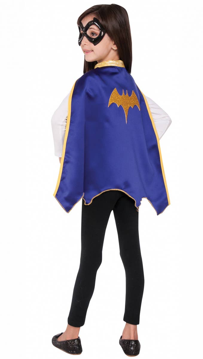 Girls Purple Satin Batgirl DC Comics Super Hero Costume Cape And Mask Accessory Set Main Image