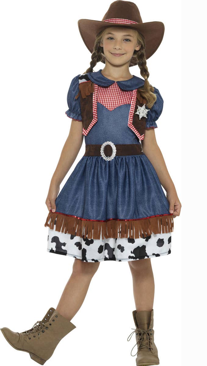 Texan Cowgirl Kids Book Week Fancy Dress Costume Front Image