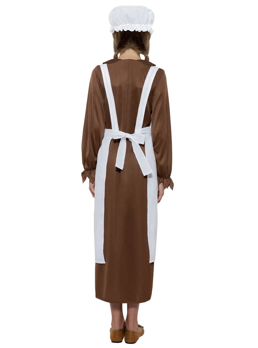 Kids Poor Victorian Apron and Mop Cap Costume Kit Back View